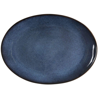 Bitz | Servierplatte aus Steingut, schwarz/dunkelblau
