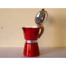 Gnali+Zani | VENEZIA Espressokocher Alu f. 3 Tassen, red