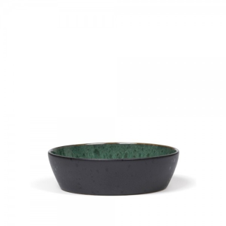 Bitz | Suppenschale 18 cm schwarz/grün, Steingut
